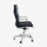 Eames Office Chair Soft Pad EA 219 - Classic High Back Comfort | Black Italian Leather Interior Furnishes